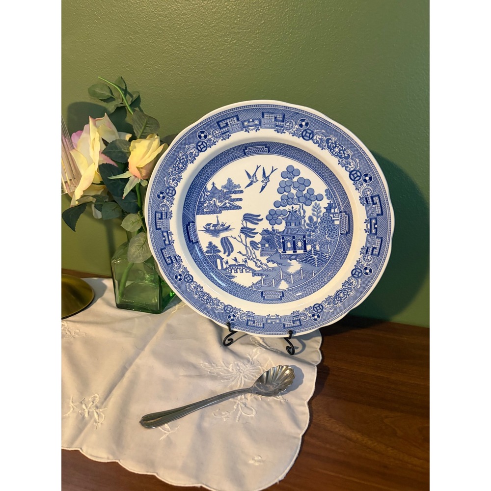 Spode Blue Room Willow Dinner Plate 10.5in Blue White England